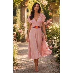 Brâu cordon statement împletit manual cu broderie florală 08 - Bohemian Summer Dream